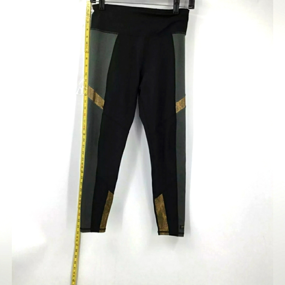 Betsey Johnson Womens Black Gray Colorblock Pull-On Yoga Ankle Leggings Size S